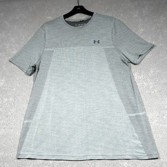 Under Armour Shirt Mens XXL Gray Heat Gear The Seamless Tee Athletic Fitted - Picture 1 of 10